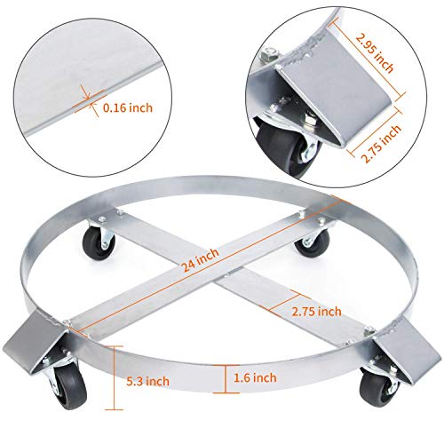 Rocktric Heavy Duty Drum Dolly 1000 Pound - 55 Gallon Swivel Casters Wheel Steel Frame Dolly Cart Non Tipping Hand Truck Capacity Dollies #TOP1
