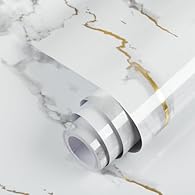 Peel and Stick Marble Wallpaper – Easy DIY Installation :Upgrade your home instantly with this peel and stick wallpaper. Strong self adhesive vinyl wrap requires no glue or tools — just peel, stick and smooth. Ideal for quick DIY makeovers and rental...