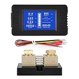 CGELE DC Multifunction Battery Monitor Meter with Shunt,0-200V,0-500A, LCD Display Digital Current Multimeter Voltmeter Ammeter for Cars RV Solar,Widely Applied to 12V/24V/48V RV/Car Battery…