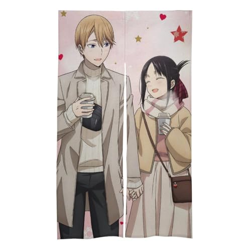 かぐや様は告らせたい アニメ 暖簾 おしゃれな和風布のれん 遮光 断熱 防寒性 部屋や寝室装飾 四季通用 玄関間仕切りや壁掛けにも 86cm*143cm 伸縮棒は付属していません