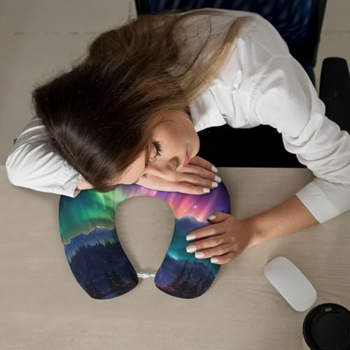 Almohada de Viaje con Espuma Viscoelástica y Funda Negra miniatura 7