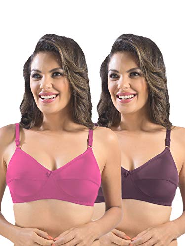 Image of SONARI Womens Cotton Everyday Bra | Non Padded, Wire Free, Comfortable Bra with Seamed Cups | Medium Coverage, Hook and Eye Closure for Everyday Wear | Adjustable Strap for a Customized Fit - Loreal