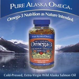 Pure Alaska Omega-3 Wild Alaskan Salmon Oil 1000mg. 60 Softgels