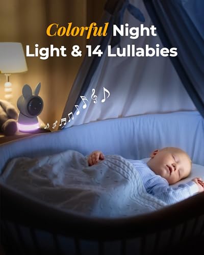 Image of ARENTI Baby Monitor, 3MP Baby Camera with 5-inch LCD Screen, App Control, 2-Way Audio, Infrared Night Vision, Night Light, Temperature & Humidity Sensor, Cry & Motion Detection