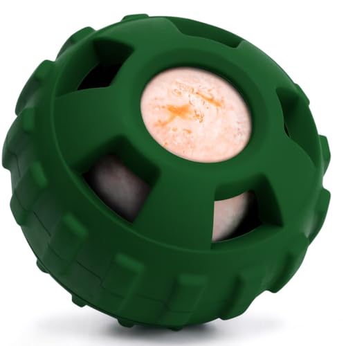 Image of Dog Chew Toys for Aggressive Chewers Large Medium Breeds, Puzzle Toys Interactive Treat Dispensing Slow Feeder Indestructible Durable Safe Rubber Teeth Clean Toys (Green Small)