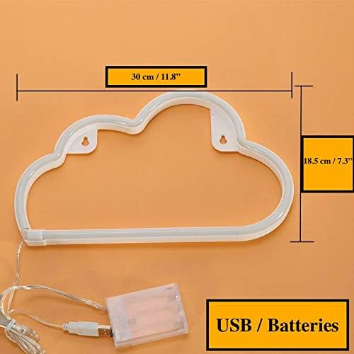 DANIDEER Led cloud Neon Sign Art Decorative Lights for Wall Decoration, glow Lamp for Kids boy and Girl Unique Gift for Any Occasion (Warm White)