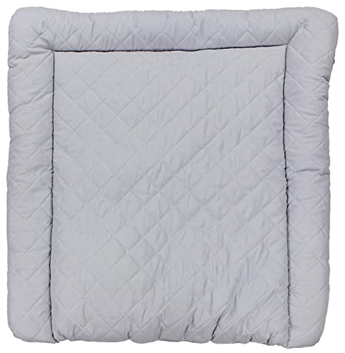 TupTam Baby Wickeltischauflage mit Baumwollbezug Gemustert, Farbe: Grau Gesteppt, Größe: 70 x 60 cm