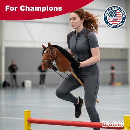 WALIKI Premium Stick Horse for Kids, Teens & Adults | 30” Plush Hobby Horse with Wooden Handle | Pretend Play Cowboy & Cowgirl Pony | Hobby Horse Competition Toy - Thumbnail 4
