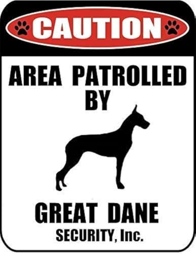 Lilyanaen Aluminum Sign Caution Area Patrolled by a Great Dane Do...