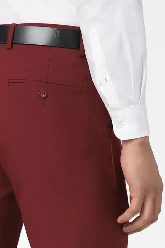 Image of MALENO Slim Fit Ankle Length Cotton Lycra Blend Formal Trouser for Men | Stretchable Ankle Length Formal Pant for Men