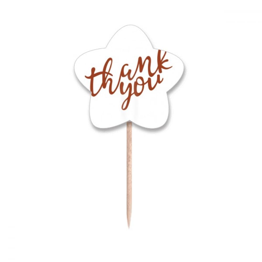 Cure-dents Thank You avec étoile pour offrir des cupcakes de remerciement
