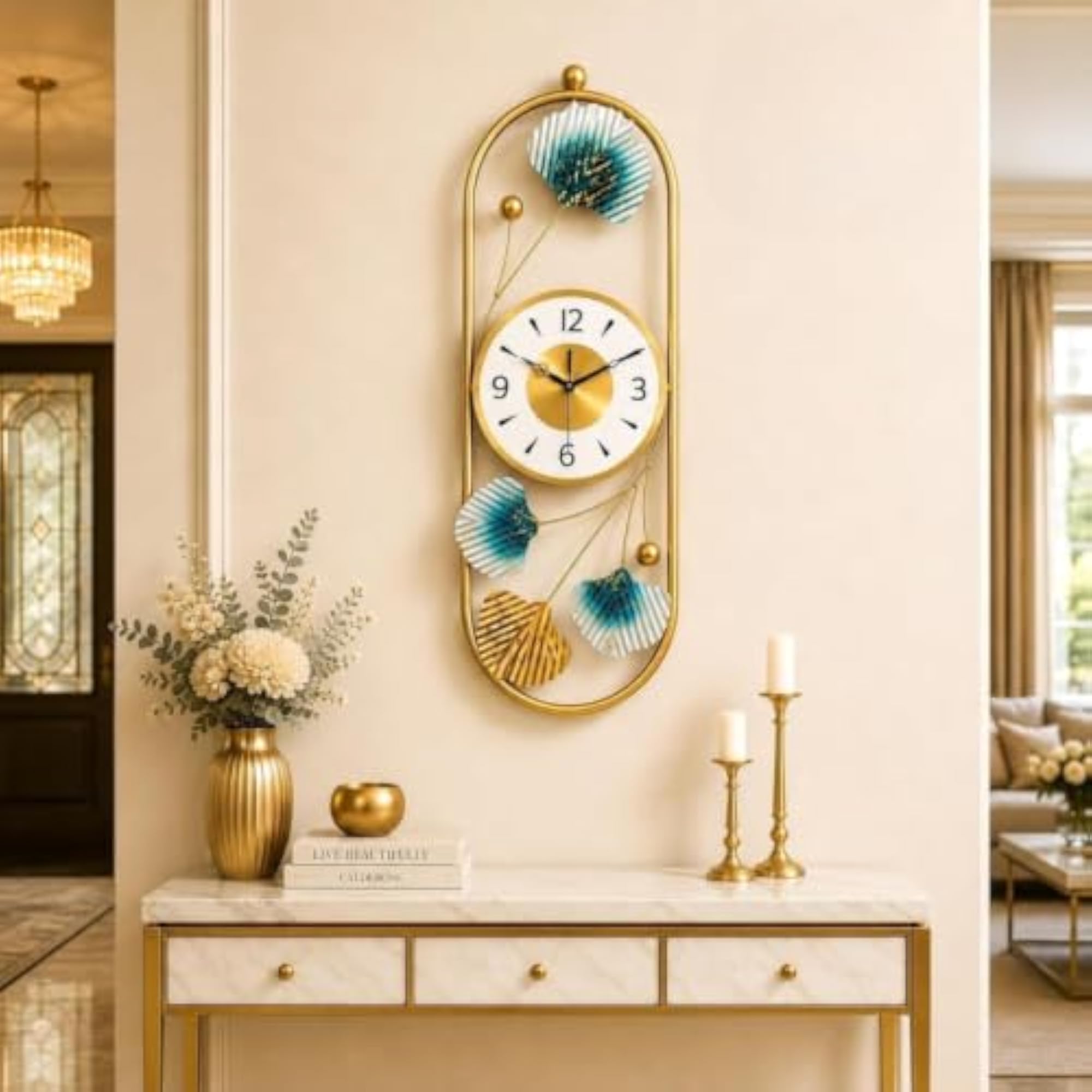 Modern Art Wall Clock Luxury Metal Designer Timepiece
