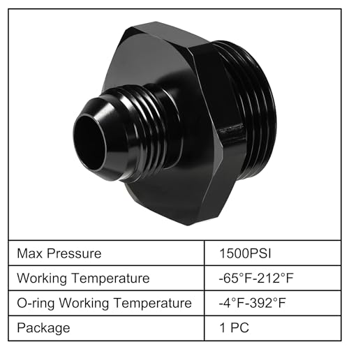 Image of EVIL ENERGY 10AN Flare to 16AN ORB Male Fuel Rail Adapter Fitting Black