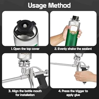 Yimomoyi Foam Gun, Expanding Foam Gun with 10 Nozzles, Expanding Foam Spray Gun Professional Foaming Gun Insulating Applicator Heavy Duty Foam Spray Application Gun for Caulking, Filling, Sealing