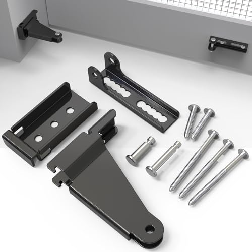 Yuleimy Storm Door Closer Bracket Replacement Kit, Heavy Duty Steel Screen Door Closer Bracket & Jamb Bracket for Storm Doors Wind Damage Repair, Parts Compatible with Andersen, Larson, Pella, Black