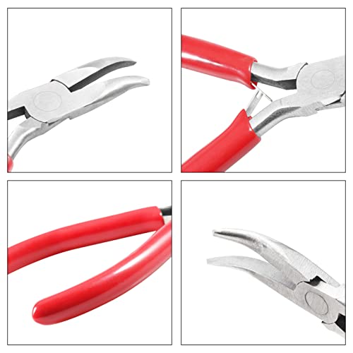 LEONTOOL 5-Inch Bent Nose Pliers Mini Bent Needle Nose Pliers Bent Long Nose Pliers Curved Chain-Nose Pliers Angled Long Needle Nose Pliers for Crafting and Repair Jewelry Making Supplies - Image 3