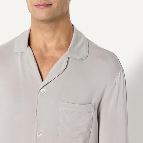 Image of Amazon Essentials x Sofia Grainge Men's Long Sleeve Relaxed Fit Breathable Modal Jersey Pajama Set, Loungewear