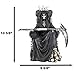 Ebros Gift Santa Muerte Black Holy Death Grim Reaper Sitting On Skeleton Skull Throne with Scythe Figurine 10.5