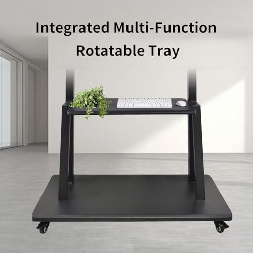 Image of Smart Board Stand for 55 inch-75 inch Interactive Whiteboard, Adjustable Mobile Stand with Four Lockable Wheels, Storage Shelf, Designed for Versatile Classroom, Home, Office
