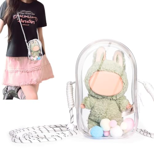 Image of AICase Protective Case for Labubu Plush Doll,Clear Bag for Stadium Events Crossbody Doll Bag Accessories Stadium Approved Clear Purse for Kpop Ozzy Stray Ateez Saja Concerts Sports Festivals 3