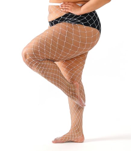 Image of Plus Size Fishnet tights stockings Big Mesh Leggings Pantyhose for women