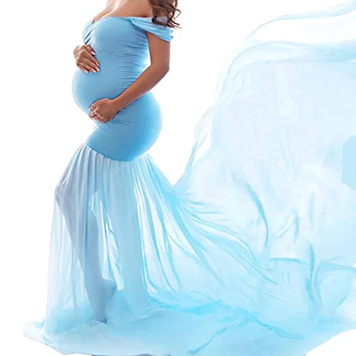 Photographie de maternité Habille d'épaule Sans manches Robe de nettoyage à manches pour photo accessoires lac bleu taille unique Cover