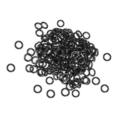 Boxonly 50 PCS O Rings Nitrile Rubber Round O-Rings Seal Grommets 6mm OD 4mm ID 1mm Width Metric Sealing Washer O-Ring Gasket Black Cover