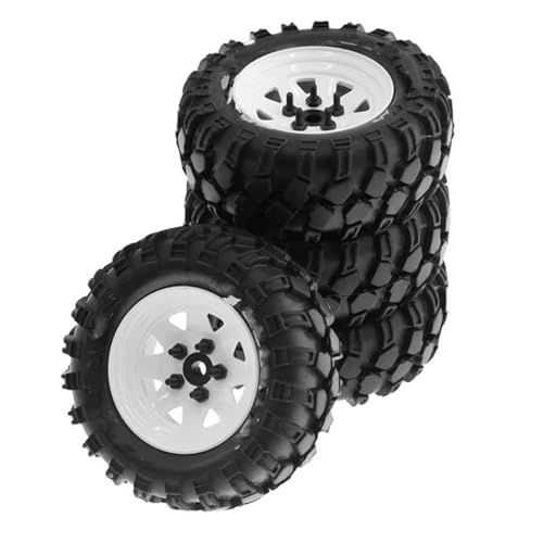 RC�^�C�� For Axial For SCX10 90046 TRX4 For Redcat For GEN8 ���^�� 1.9 �C���`�r�[�h���b�N�z�C�[���^�C�� 1:10 RC �N���[���[�Ԃ̃A�b�v�O���[�h���i(White)