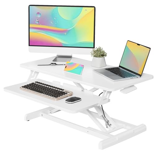 JOY worker Standing Desk Converter, 32" Wide Height Adjustable Sit