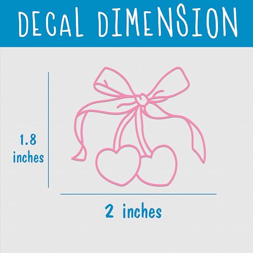 Image of Set 3Pcs Cherry Pink Bow Mirror Decal Cute Bow, Affirmation, Aesthetic, Bookish Sticker, Water Bottle Laptop Decal, Vinyl Waterproof 2 Inches Car Accessories for Girl Mom Dad Friend
