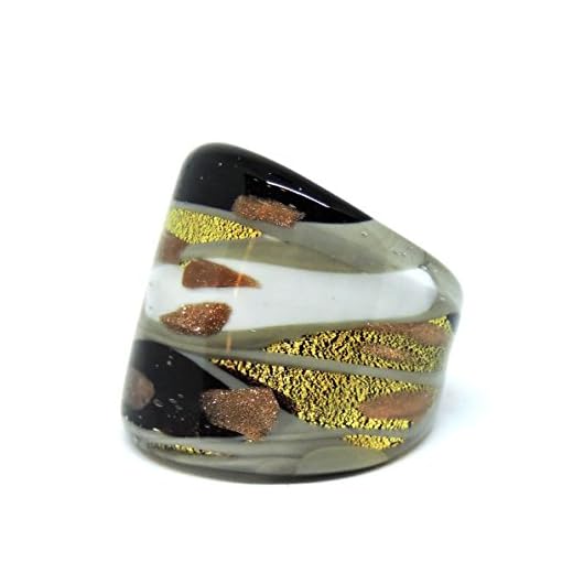 Anillo de banda de cristal de Murano hecha a mano; Original Murano Handmade Ring