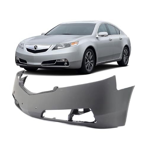Image of Compatible with Acura TL 2009-2011 Front Bumper Cover | Primed, With Fog Light Holes, With Tow Hook Hole, Ready to Paint, OEM 04711TK4A90ZZ, AC1000163