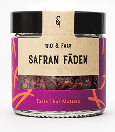 SoulSpice BIO Safran Fäden 1g - Premium Fairtrade Gewürz in höchster Negin Spitzen Qualität