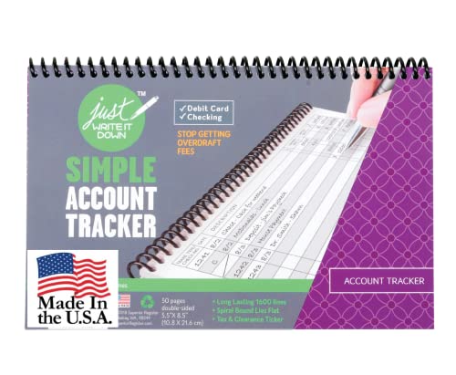The Superior Registercheck And Debit Card Register, Simple Account Tracker & Financial Ledger - Wide Edition (1 Pack – Purple) #TOP1
