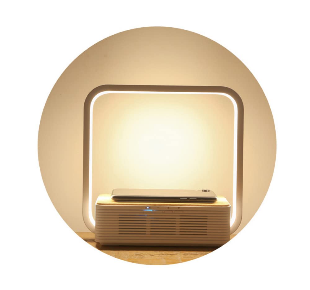 Bezprzewodowa lampa biurkowa do ładowania z głośnikiem Bluetooth, sterowanie dotykowe, regulacja wielu prędkości, ochrona oczu, idealna do sypialni i biura