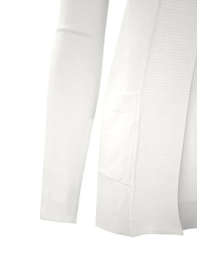 Image of Cielo Women's Solid Basic Open Front Pockets Knit Sweater Cardigan