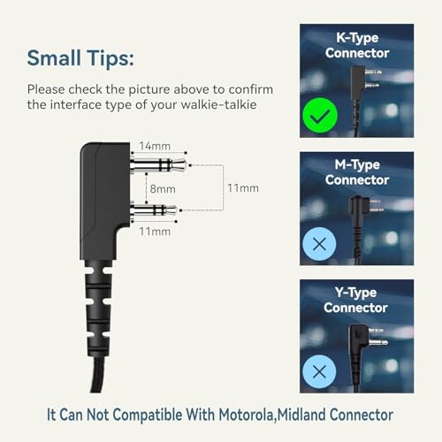 SAMCOM Walkie Talkie Shoulder Mic 2 Pin Remote Wire Shoulder Microphone - image 8