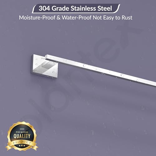 Image of Plantex 304 Grade Stainless Steel 24 inch Bathroom Single Towel Rod /Towel Holder /Towel Hanger /Towel Bar /Stand /Bathroom Accessories - Benz (Chrome)