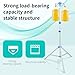 Lefeke IV Pole Portable for Traveling, Adjustable IV Stand with Hooks, Medical IV Drip Infusion Bag Holder, IV Fluids Floor Stand (White)