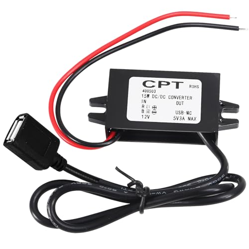 DIANN 12V to 5V 3A 15W Buck Converter Module - DC to DC Regulator with USB Female Connector