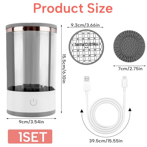 LANAFAY Elektrischer Make up Pinselreiniger, 3 in 1 Automatische Kosmetik Brush Cleaner, USB Pinselreiniger Trockner für Alle Größen von Beauty Pinsel, Geschenk für Frauen