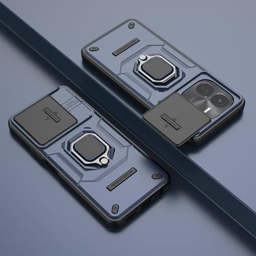 Image of Thermoplastic Polyurethane Camshield Pro Case With Slide Camera Protection And Ring Stand Bumper Back Case Cover For iQOO Z9X 5G (Blue)