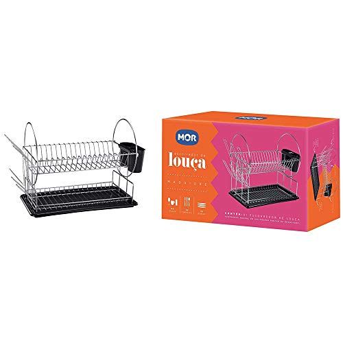 Escorredor De Louças Preto 2 Andares 19 Pratos Maggiore Mor