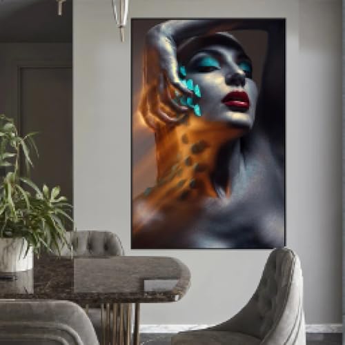 Impression sur toile femme sexy art contemporain 80x120cm portrait haut de gamme sans cadre