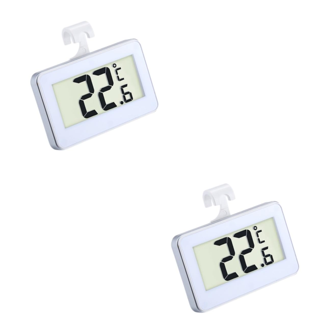 Yardwe 2 Juegos De Termómetros Digitales Para Refrigerador Con Gancho Magnético Para Interiores Y Exteriores Color 2 Unidades.
