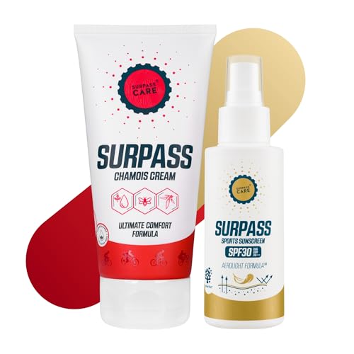 Crème Solaire SPF 30 SURPASS et Crème Chamois anti-frottement sans paraffine pour le sport