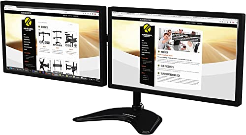 KRIEGER Dual Monitor Mount with Stand, VESA Mount Compatible, Computer Monitor Stand Fits Up to 13" to 27" LCD 17.6 lbs Each, Computer Monitor Mount 45Â° Adjustable Tilt, 180Â° Swivel & 360Â° Rotation
