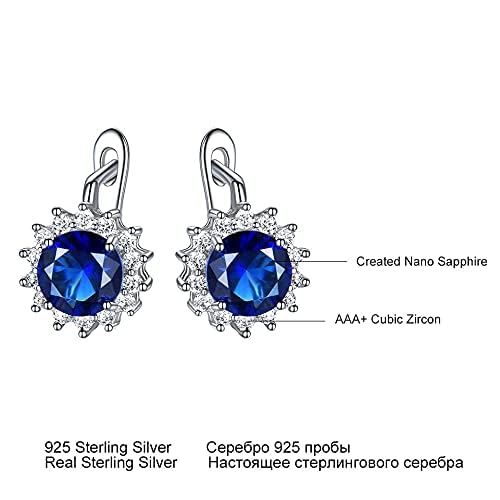 Boucles d'oreilles saphir bleu simulé clip accessoires bijoux solides - 2