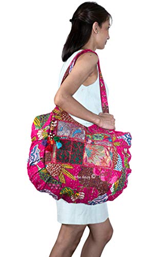 Bolso de hombro de algodón para mujer Tribe Azure Fair Trade miniatura 4
