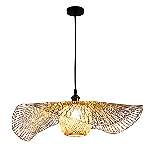 Lampes Suspendues Rotin Bambou Suspension Lustre Pays Rétro Chapeau De Paille Tissé À La Main Réglable En Hauteur E27 Luminaires Salon Bureau Restaurant Plafonnier Industriel,100cm Cover